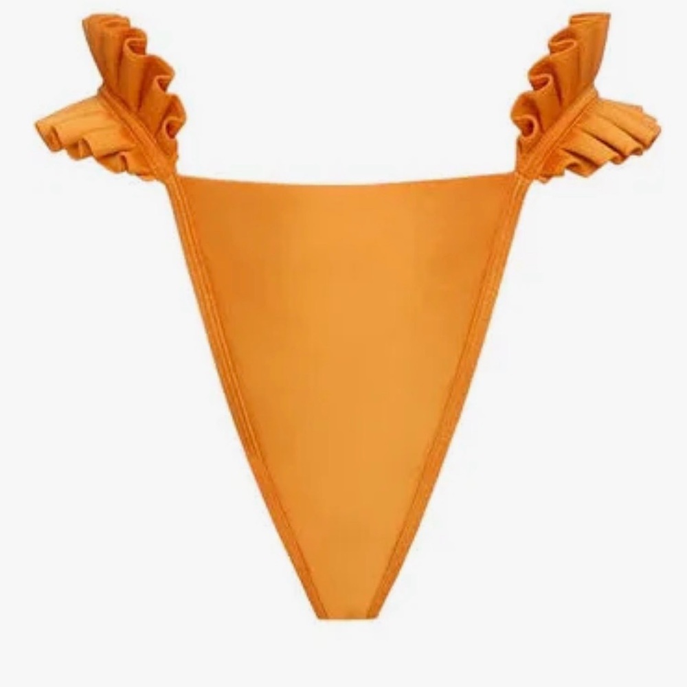 Andrea Iyamah Ruffled Orange Bikini Bottom